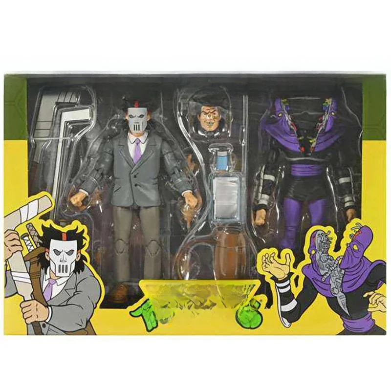 NECA-TMNT Business Casey Jones trempé et Split Foot Soldier Figuras, Teenage Mutant Ninja Turtle Action Figure, 7 "Model, 54394