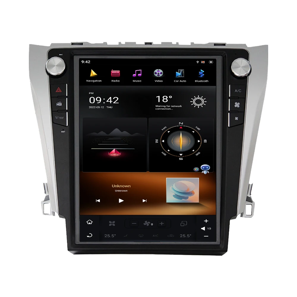 Qualcomm 8 core Tesla Style For Toyota Camry 50 2012-2016 Car Radio Multimedia Android 11 Player Auto GPS Navi Carplay Head Unit