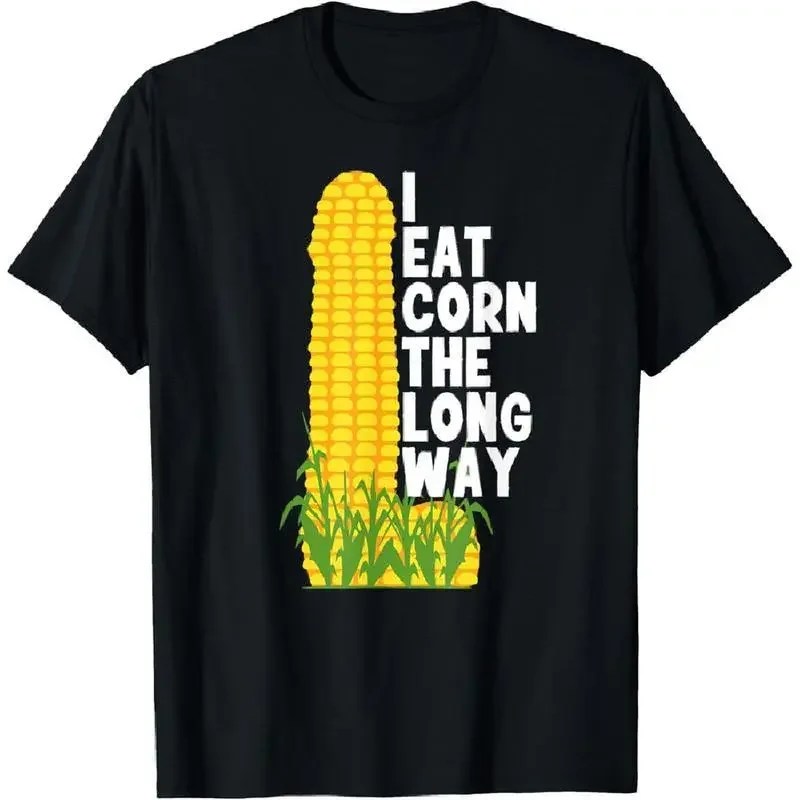 

Funny Corn Graphic Printed T Shirt 2025 New Design Unisex Oversized Casual Short Sleeve Streetwear Top Soft Breathable Cotton
