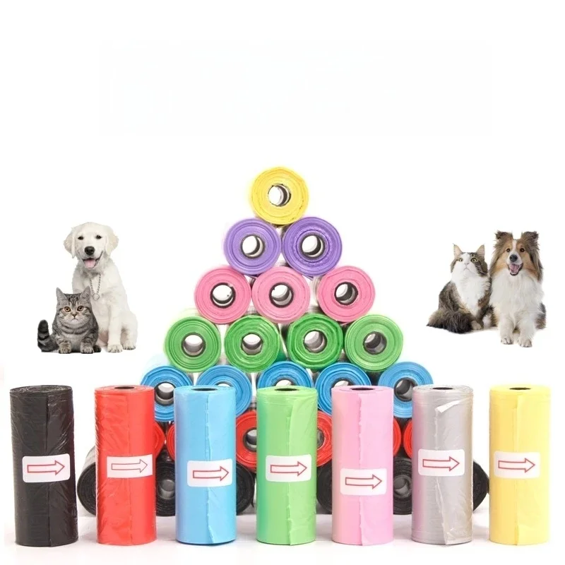 Sacs à excréments de patte de dessin animé pour animaux de compagnie, sac à litière pour chat et chien, sac à déchets anti-fuite, fournitures pour animaux de compagnie, 1500 pièces