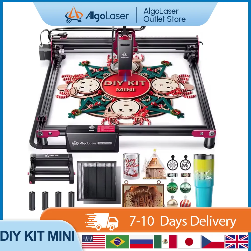 

Algolaser DIY KIT Mini 10W Laser Engraver Cutter For Beginner 315*300 Table Woodworking CNC Tool Engraving Cutting Machine Metal