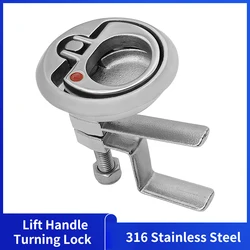 Marine Hardware Boat Handle Flush Mount 316 Stainless Steel Hatch Latch Turning Lock