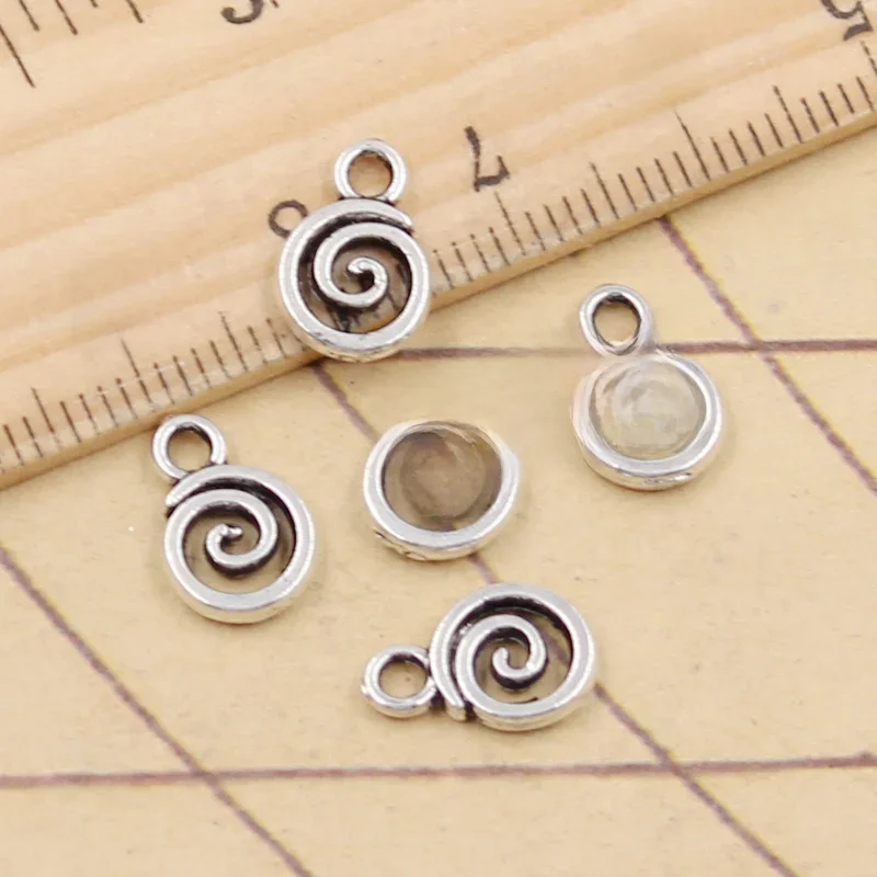 30 sztuk Charms spiralna śruba Helix Spire Volution 12x8mm tybetański kolor srebrny wisiorki antyczne tworzenia biżuterii DIY Handmade Craft — zdjęcie 2
