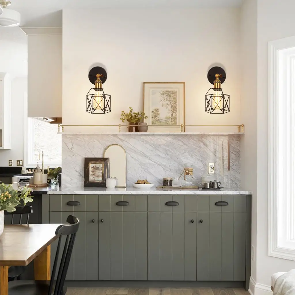 خمر الحديد الصناعية أضواء الجدار LED أباجورة الظل غرفة المعيشة مقهى إضاءة داخلية ديكور تركيب المصابيح E27 الجدار الشمعدان