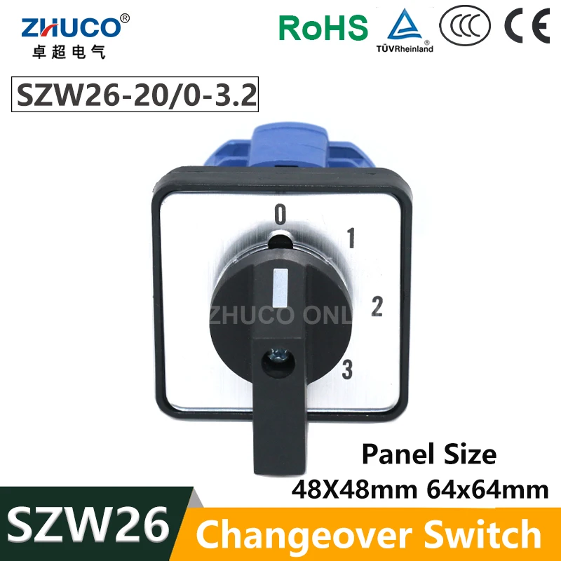 

ZHUCO SZW26/LW26-20 20A двухполюсный четырехпозиционный переключатель