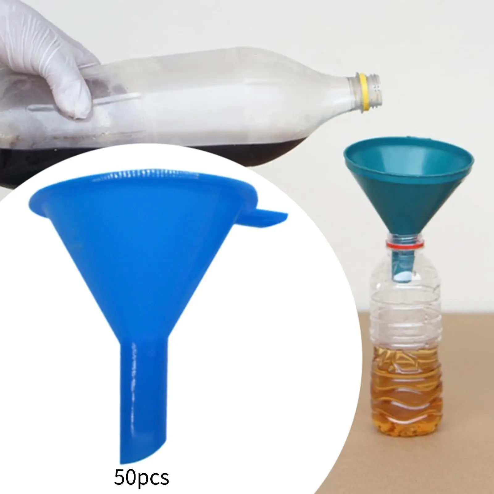 50Pcs 미니 깔때기 세트 작은 에센셜 오일 병 컨테이너 깔때기를 채우는 플라스틱 다기능 액체 전송 깔때기