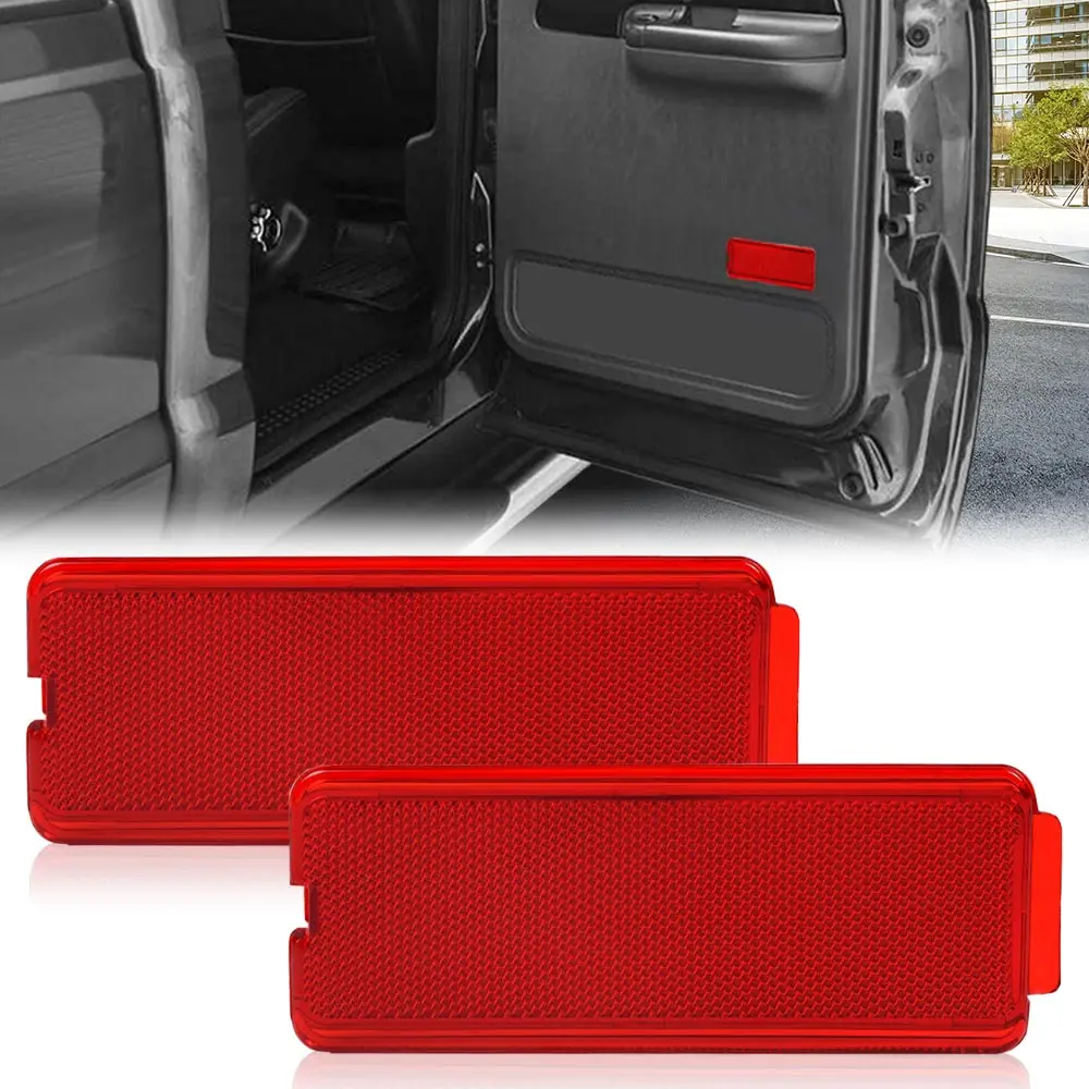 

2Pcs Door Reflector Car Interior Fit for Ford Super Duty 1999-07 F250 F350 F450 F550 Front Rear Strong Durable Sturdy