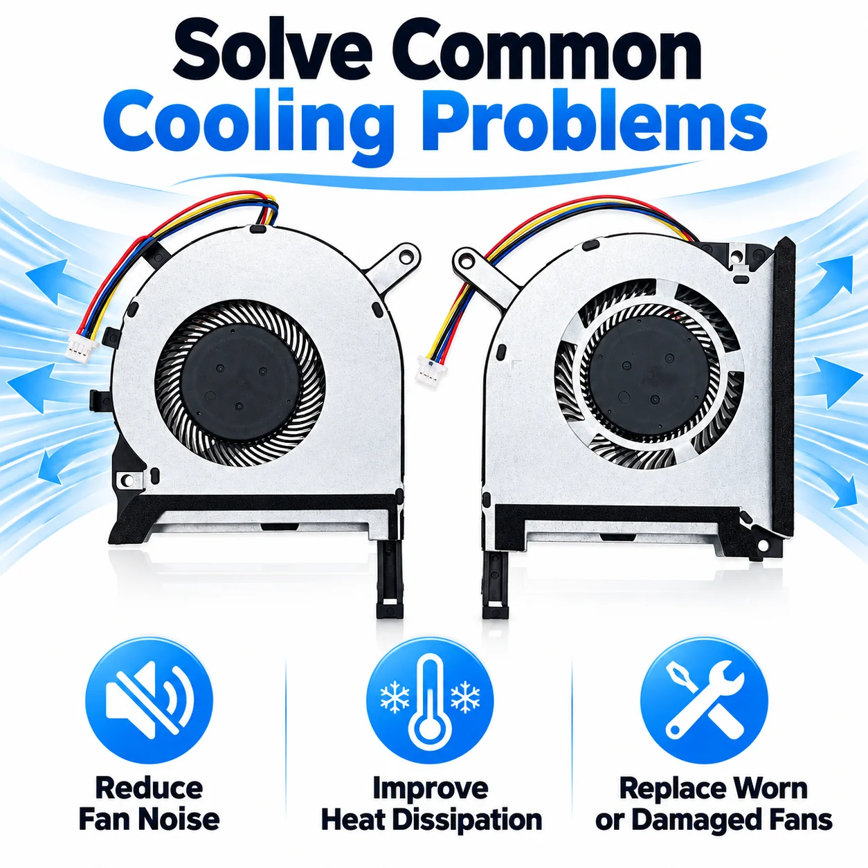 CPU GPU Cooling Fan Pair for ASUS TUF Gaming A15 F15 A17 F17 FA506 FX506 FA706 FX706 4-Pin Laptop Replacement Fans