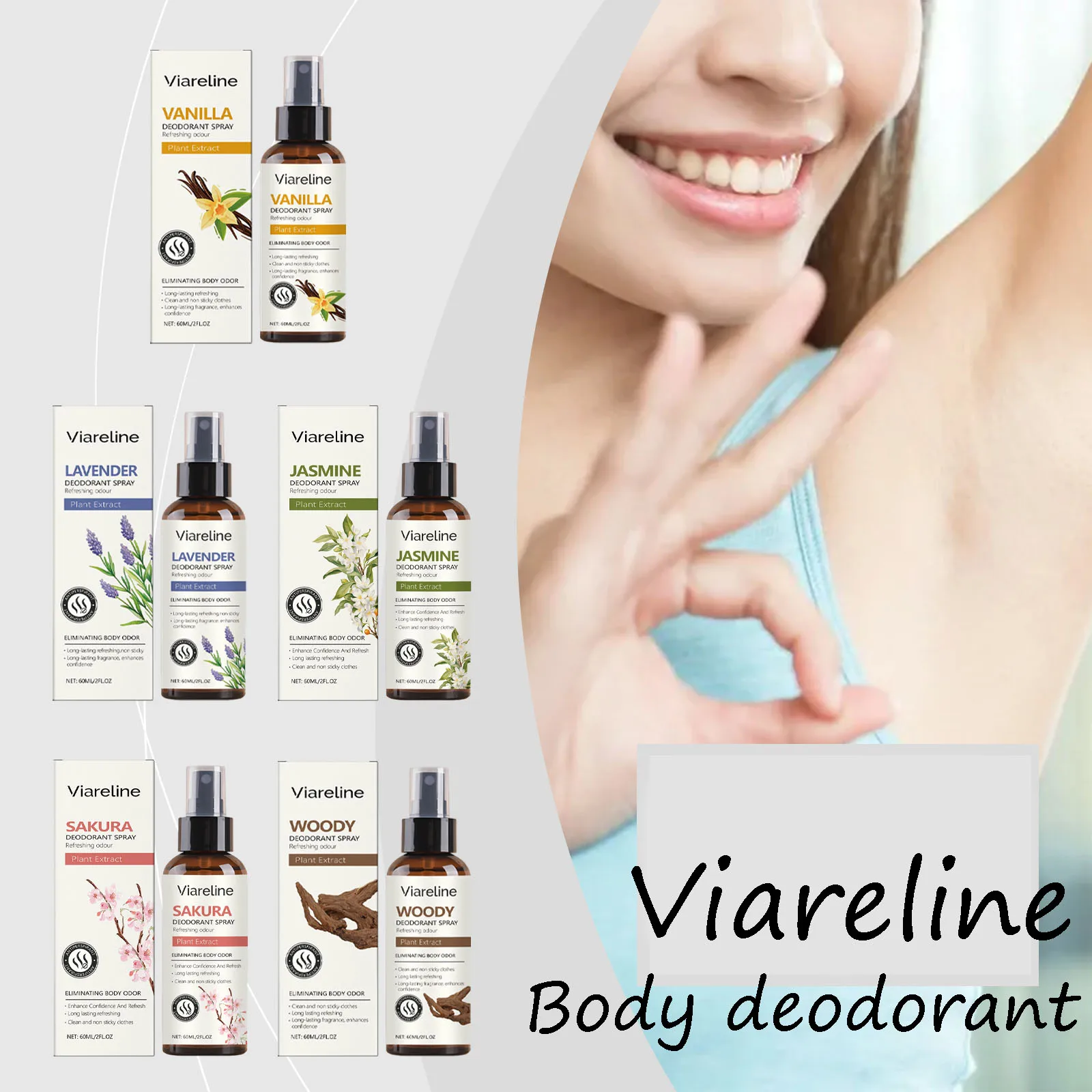 

Дезодорант-спрей для тела с несколькими запахами, стойкий аромат, удаление запаха пота, уменьшение тревоги, улучшение очаровательного натурального дезодоранта-спрей