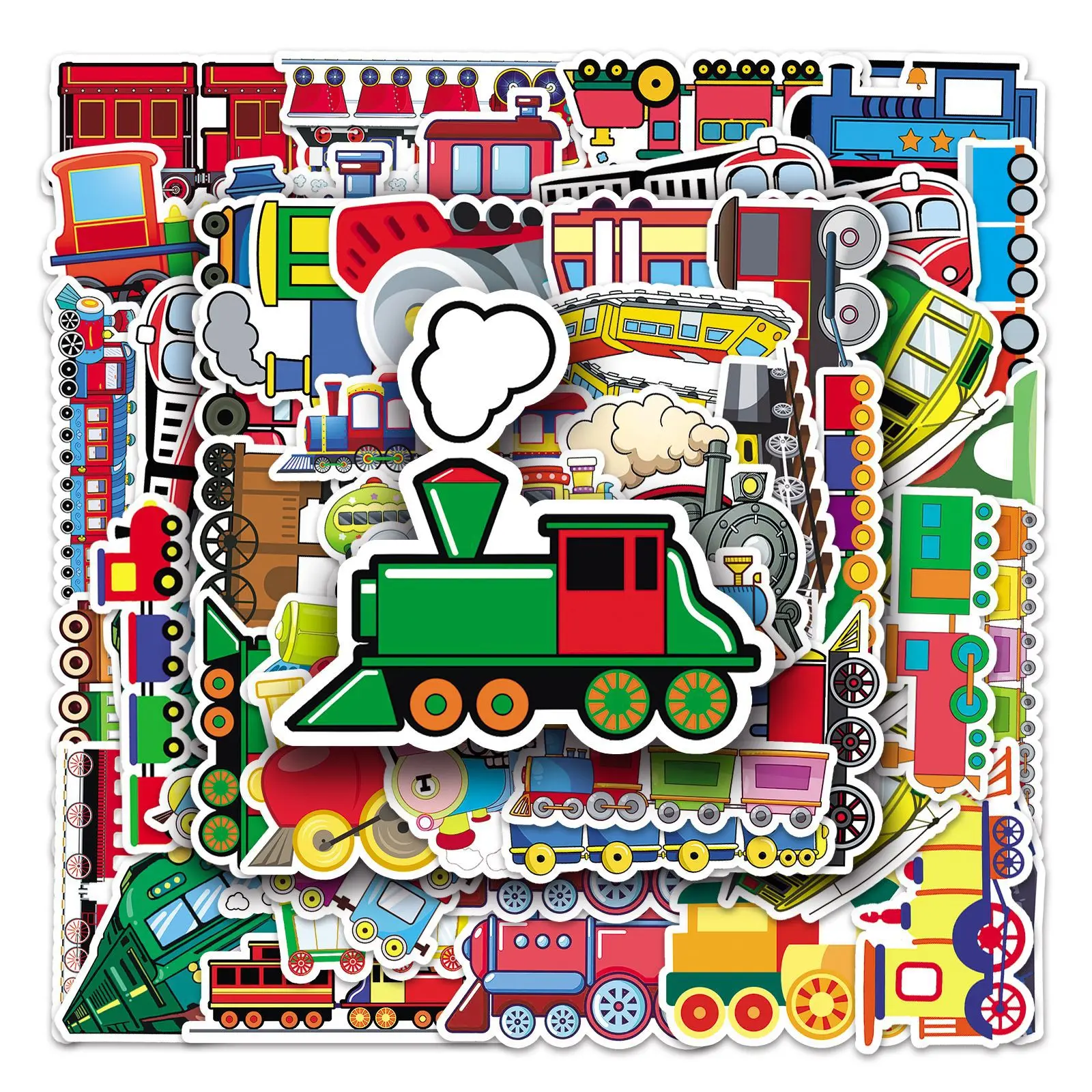 10/30/50PCS Cartoon Little Train Stickers Toys Decals DIY Laptop Notebook Wall Suitcase Phone Waterproof Sticker For Kids Gifts