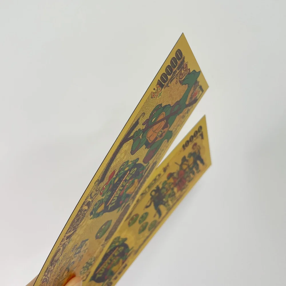 هدية الكريسماس سلاحف النينجا الذهب احباط الأوراق النقدية 5 قطعة/المجموعة أنيمي الأوراق النقدية التذكارية 10000 ين نمط جمع هدية لمحبي #5