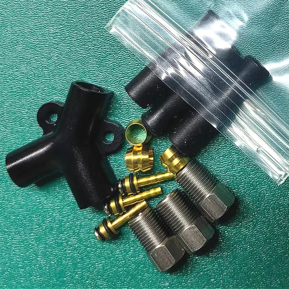 AliExpress Goodtaste Tricycle Hydraulic Brake Three-way Aluminum Alloy One To Two Accessory Modification Connector Oil Pipe Distri Highway Cycling