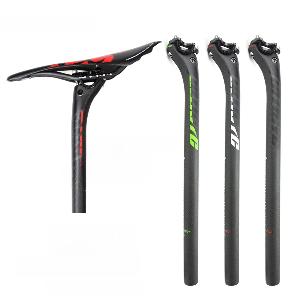 Ullicyc sztyca z włókna węglowego 27.2/30.8/31.6mm 3K matowa karbonowa sztyca szosowa/MTB przesunięta długość 400mm rura podsiodłowa części rowerowe — zdjęcie 2