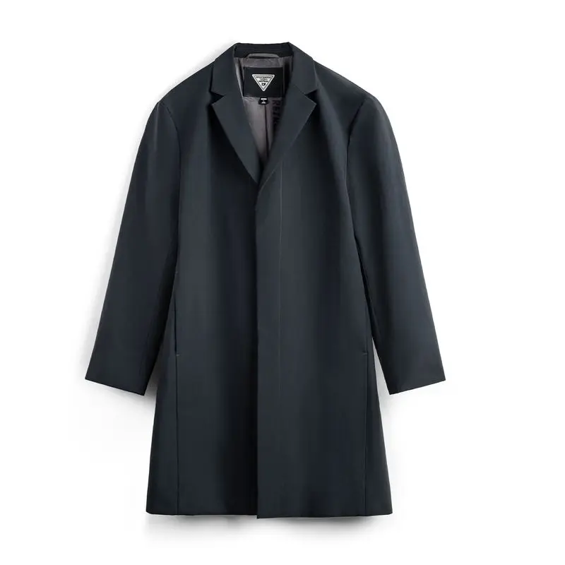 

Maden Men’s Trench Coat British Style Mac Coat Windbreaker Jacket Vintage Back Vent Coat Mid-length Blue Fall Spring Overcoat