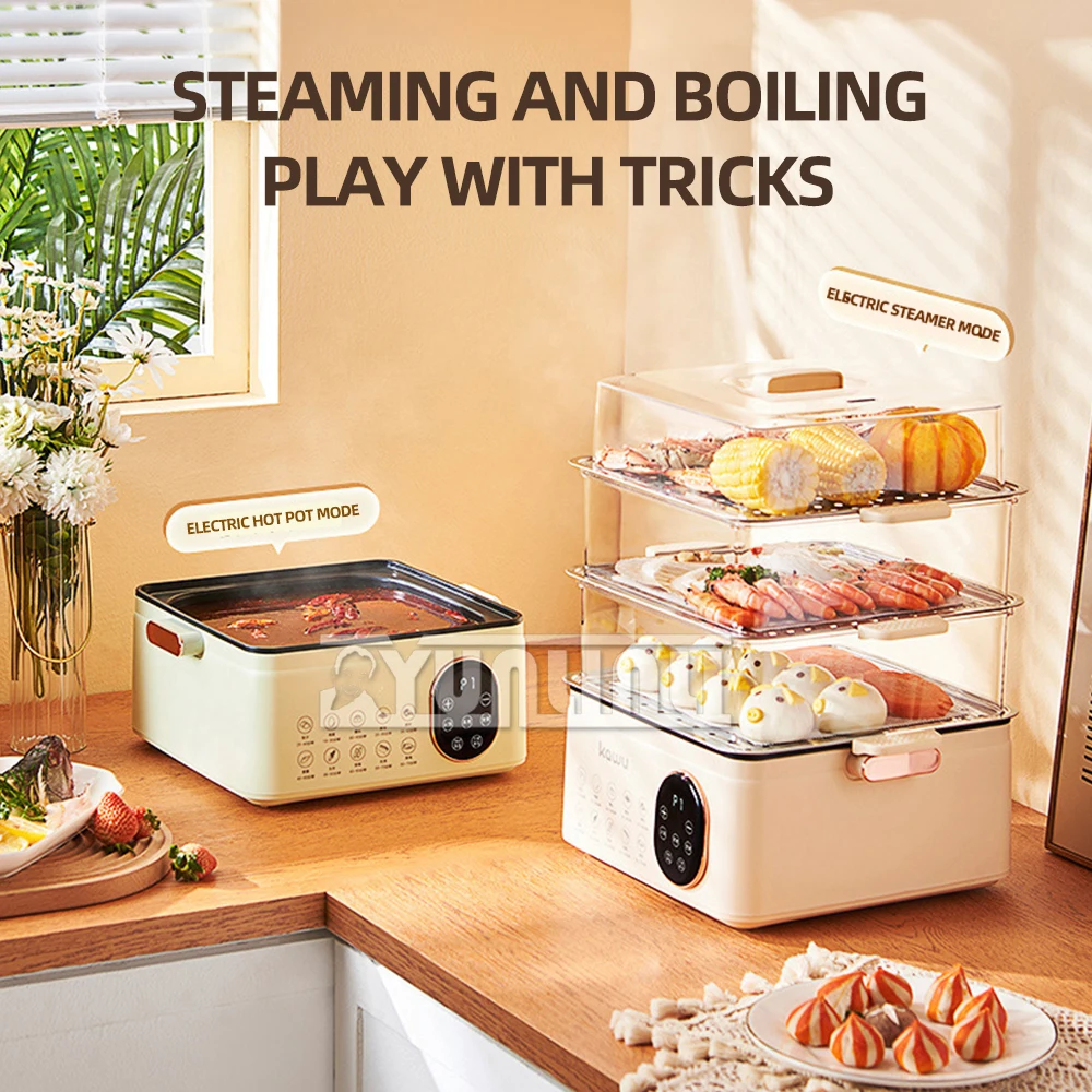 Multifunctional electric steamer household large capacity three-layer electric steamer breakfast machine