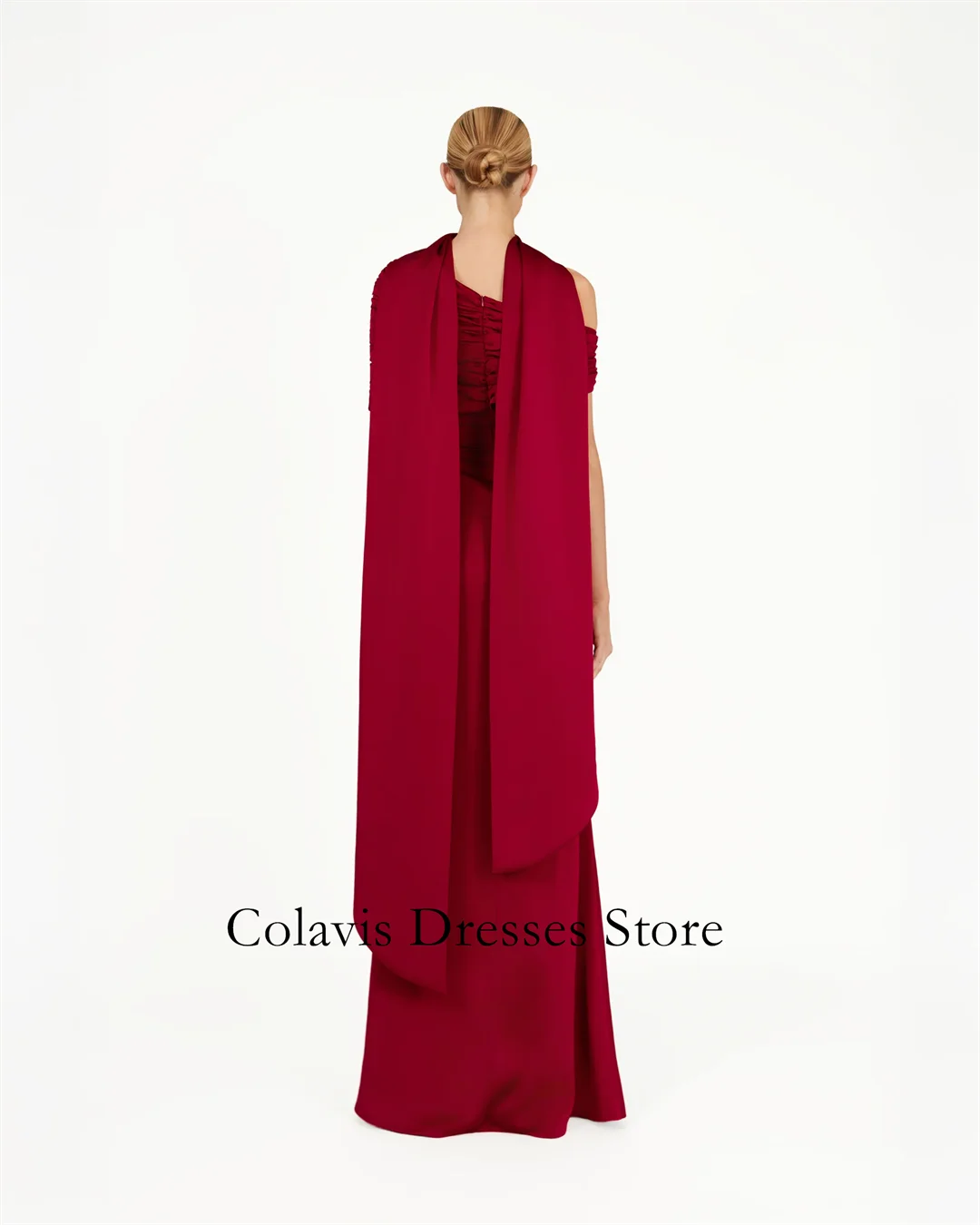 2025 Maßgeschneiderte, geraffte Bardot-Ausschnitt, rote Meerjungfrau, gerüschte Ballkleider, Abendkleid, Damen-Abendkleider, formelles Partykleid