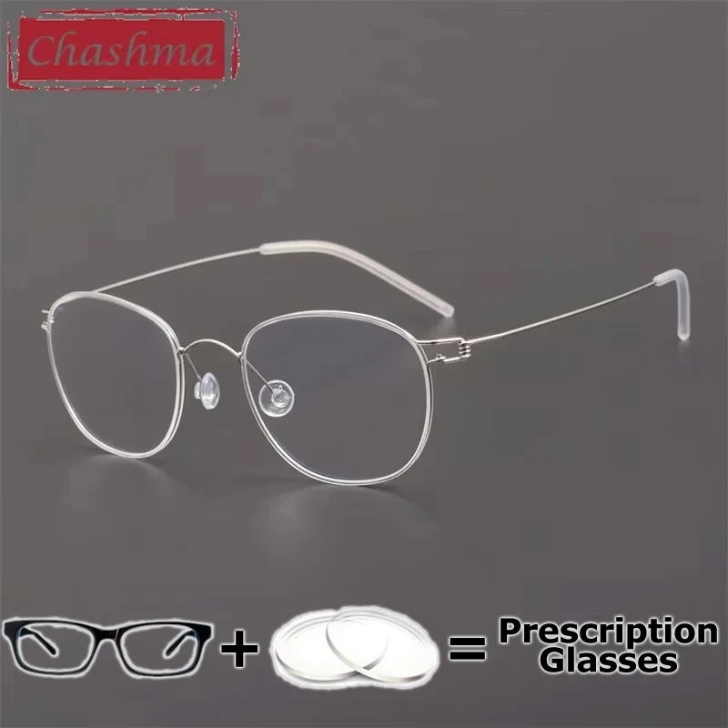 

Chashma Prescription Glasses Fashion Durable Round Screwless Eyeglasses Frames Women Myopia Multifocal Lenses Men Spectacles