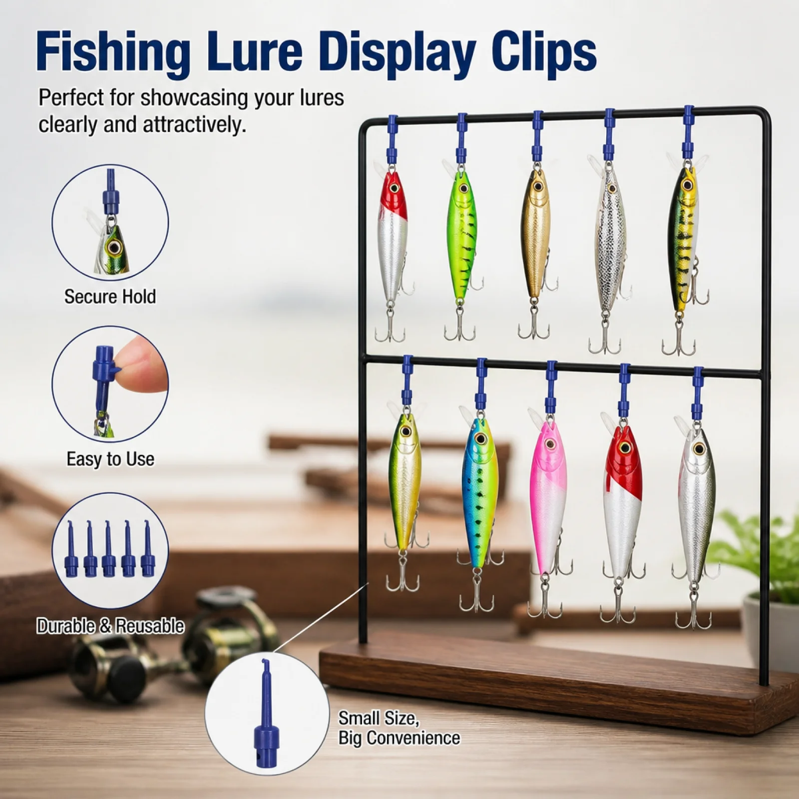 Portable Fishing Lure Display Clips Sturdy Bracket Fly Fishing Hook Storage Organizer Fishing Accessories