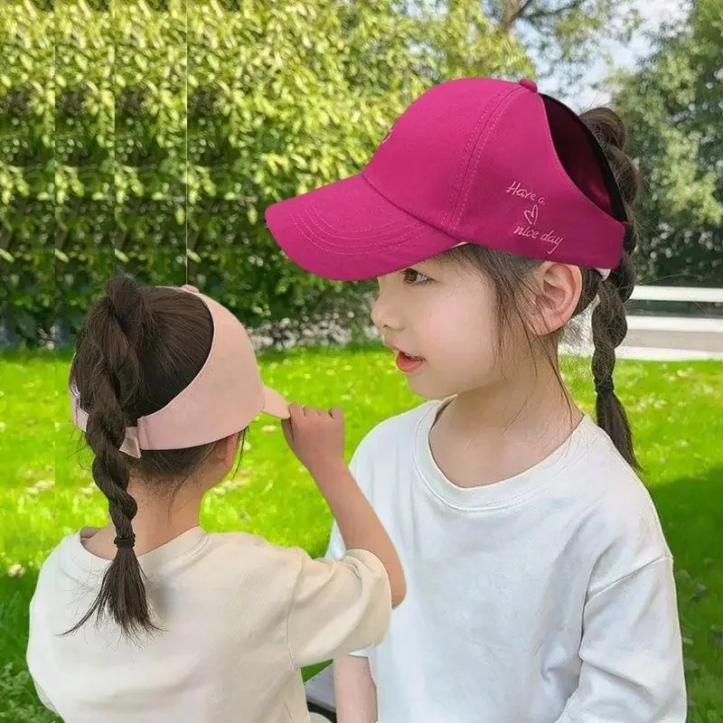 Chapeau de Baseball brodé de cœur d'amour doux pour femmes, couleur unie, casquette à visière pour fille coréenne, chapeau d'extérieur en coton doux, pare-soleil à rabat