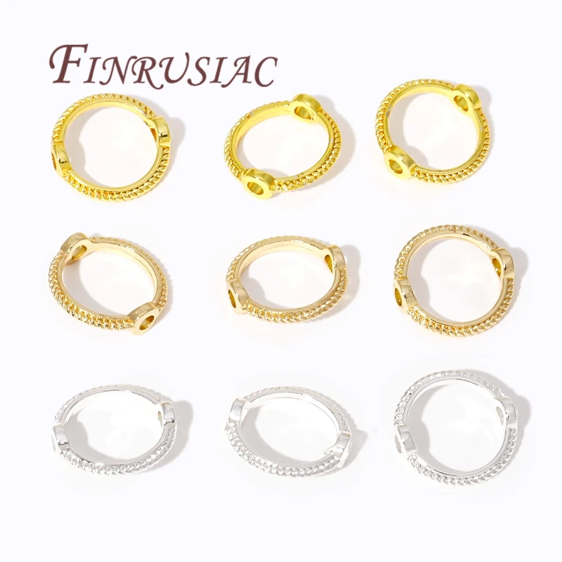 Multi Arten Messing Metall Kreis Rahmen Verbinder Spacer Perle, 14K/18K vergoldet Runde Perle Rahmen für DIY Perlen Schmuck Machen – Detail 13