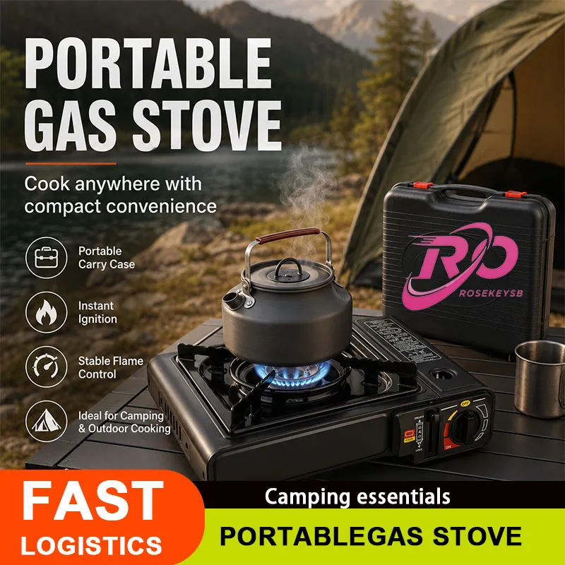 Réchaud de pique-nique portable, réchaud de camping, brûle comme un brûleur à gaz domestique. 3 niveaux de sécurité