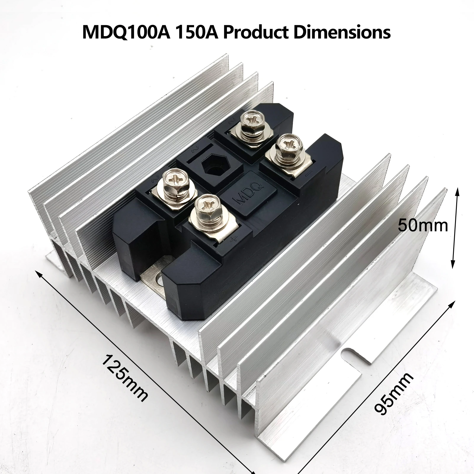 Single-phase MDQ100A MDQ150A Rectifier Bridge Module AC-DC 1600V Mounting W-95 Heat Sinks