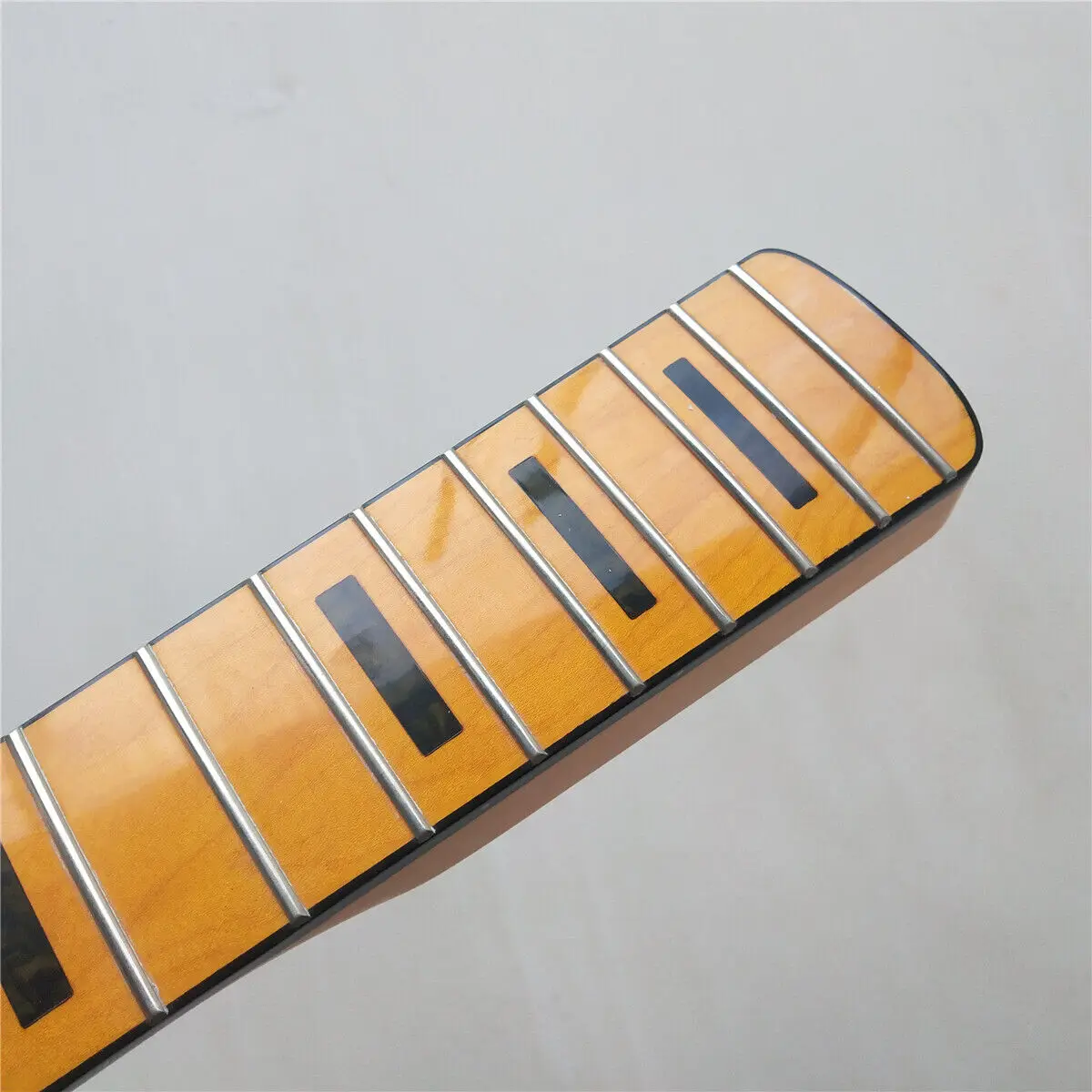 34inch J Bass Guitar Neck Maple 4 string 20 Fret Maple fingerboard inlay Yellow for DIY New Replacement 1 set