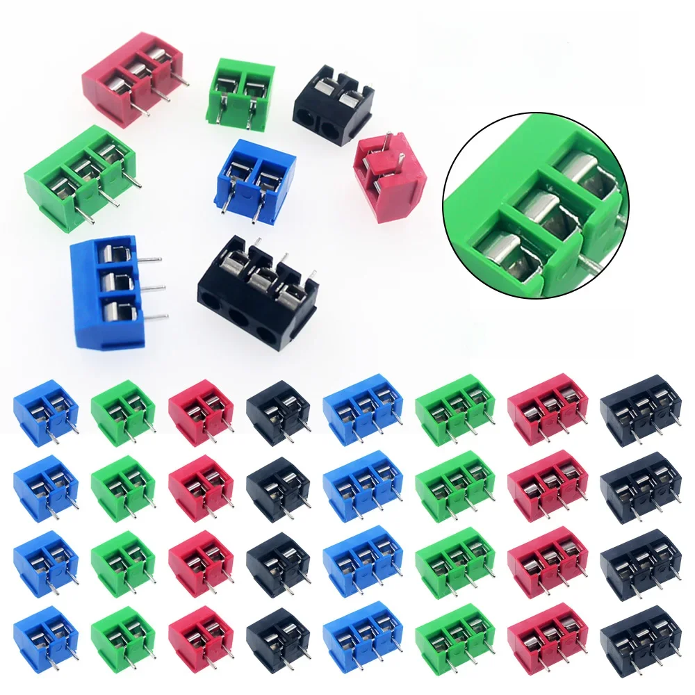 10/50 pièces PCB bornier connecteur pas 5.0mm KF301 broche droite 2P 3P vis PCB borniers connecteur assortiment Kit