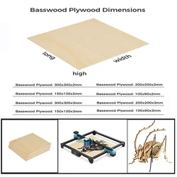 Nuovi fogli di legno non finiti in compensato 300x300mm taglio facile per incisione su legno CNC incisione Laser e taglio di modelli fai da te