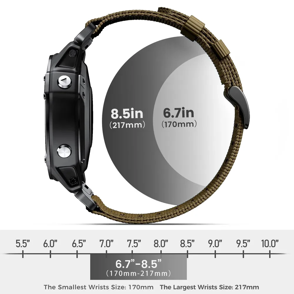 22mm 26mm Nylon Band For Garmin Fenix 7 7X 6X Pro/Epix Pro Gen 2 51mm 47mm Braided Strap For Garmin Fenix6 6X 5 5X Plus Enduro 2