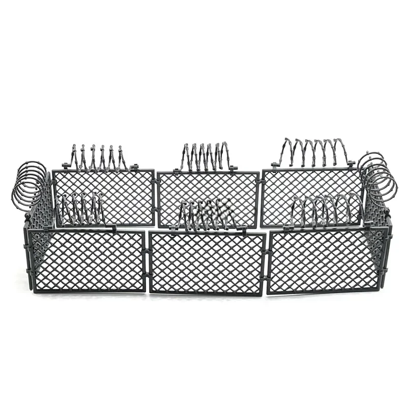 Blocs de construction MOC, maille de protection, maille métallique, clôture militaire à ressort, scène de guerre, accessoires de bricolage, jouets en plastique