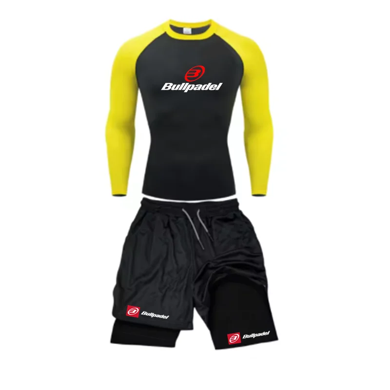 Bullpadel T-shir Tracksuit Summer Men's T-shirt And Shorts Tracksuit Breathable And Loose Tennis Tracksuit Running Training Wear