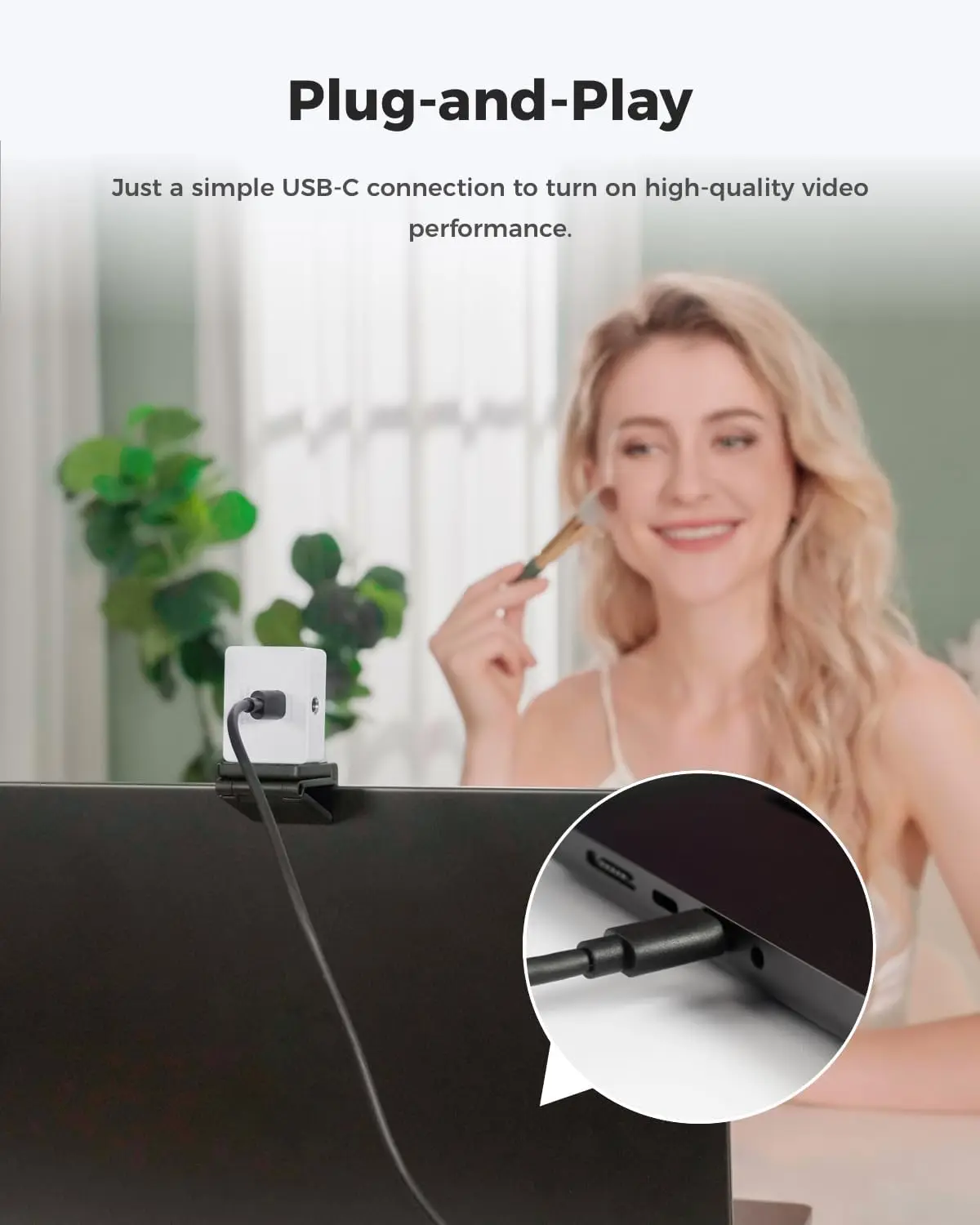 OBSBOT Meet 2 Smart AI Webcam Custom Beauty Parameters Retouch Filters AI Framing Auto Composition USB C Easy Connection