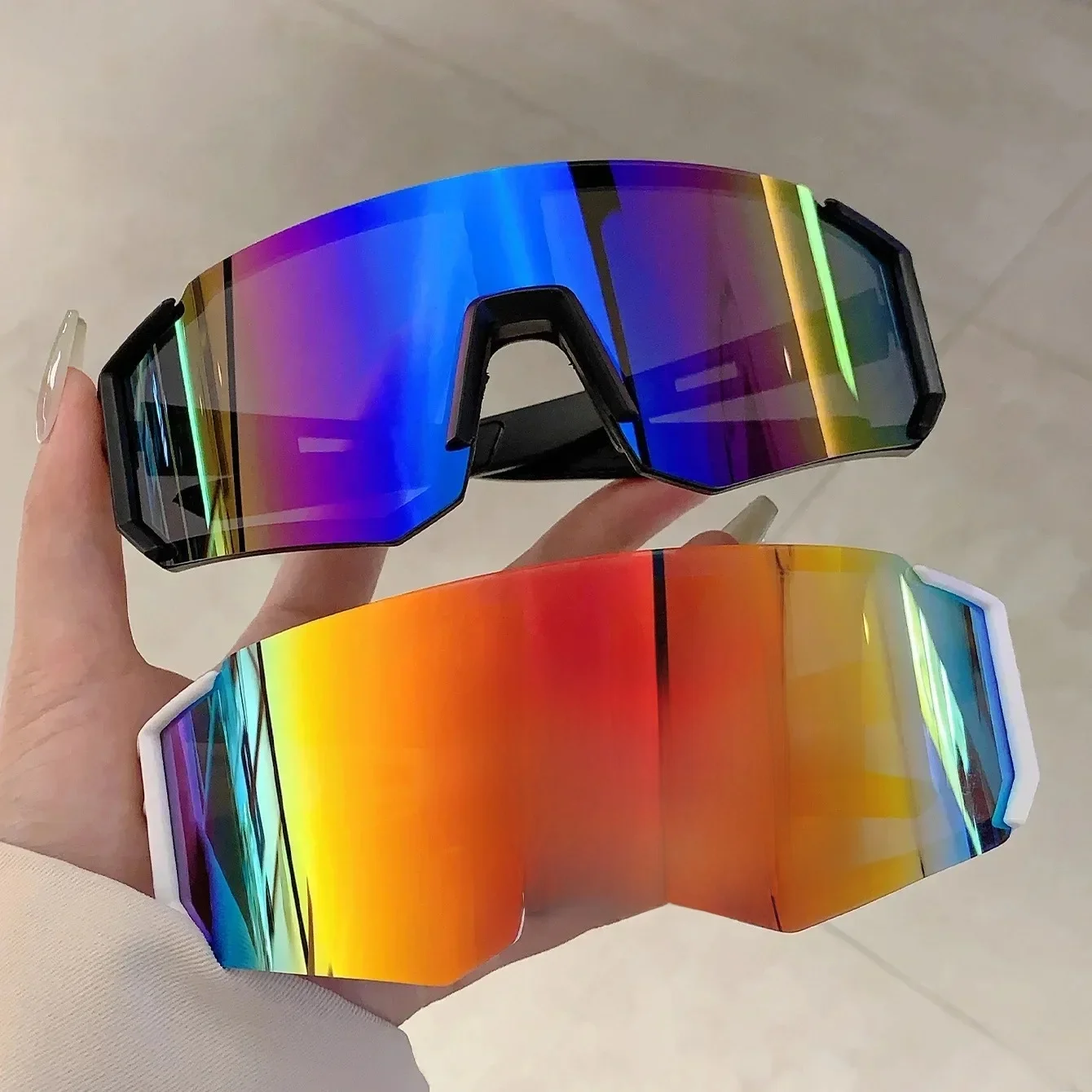 Lunettes de soleil de Sport en plein air pour femmes et hommes, marque de luxe de styliste, Vintage, populaires Punk ski, nuances coupe-vent