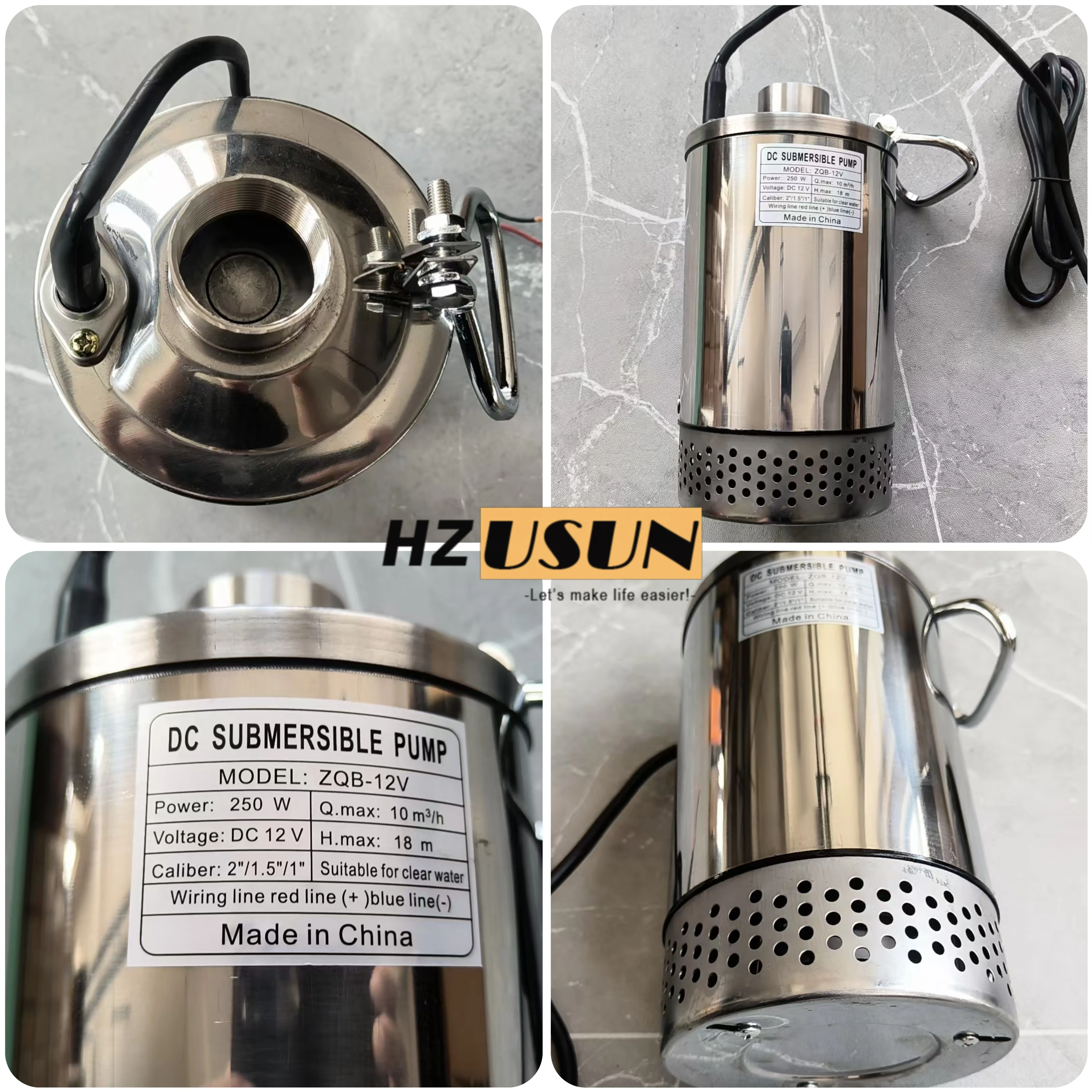 12 Volt DC Brushless High Flow Solar Battery Powered Submersible Water Pump Bomba 12V Centrifugas Solares de agua Sumergible