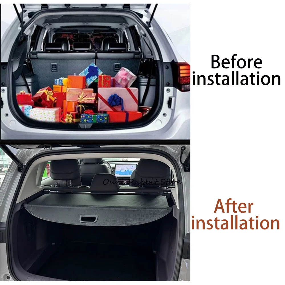 For BYD Tang L Sealion 8 2024~2026 Car Trunk Canvas Cargo Cover Privacy Telescopic Luggage Carrier Storage Curtain Accessorie