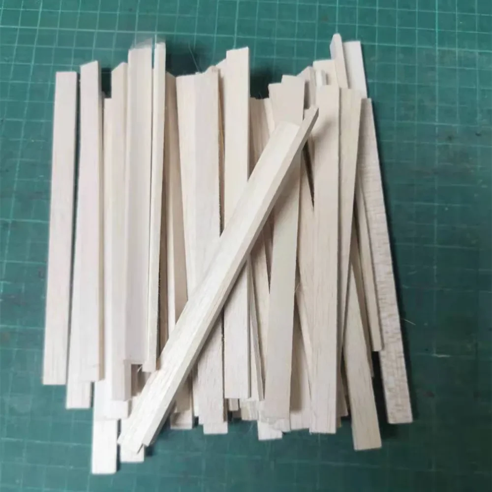 200x10mm prostokątny naturalny kij z drewna balsa Woodcraft płaski kołek dla dziecka Model Making DIY Craft Home dekoracja weselna — zdjęcie 2