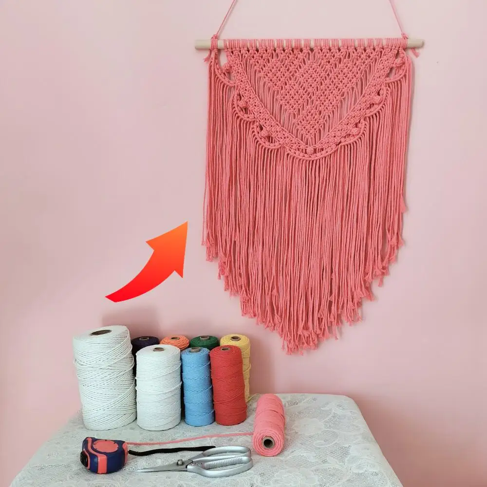 

3mm Macrame Thread Colored Cotton Cords Seashell Pattern Macrame Wall Hanging Making Materials With Step By Step PDF Tutorials