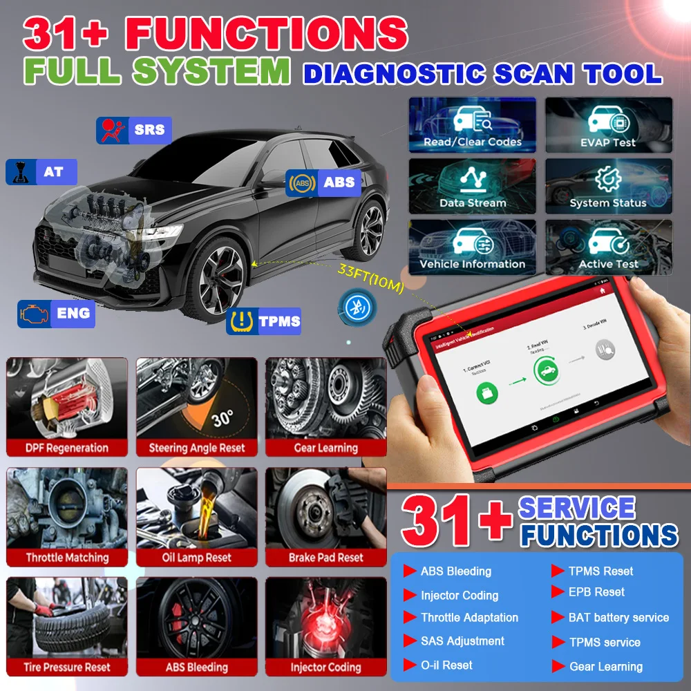 Hot Selling LAUNCH X431 CRP919E 919X BT OBD Code Reader Key ECU Programmer 12vCar Diagnostic Tool Machine for BMW Audi BENS