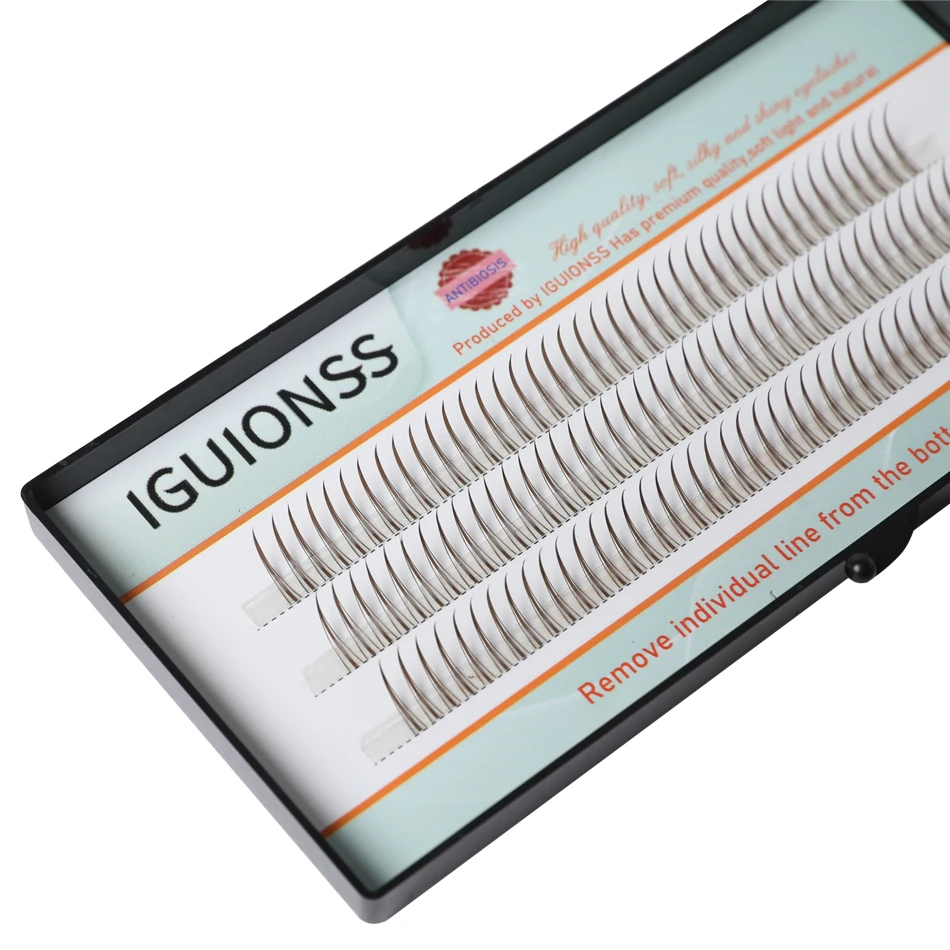 IGUIONSS 3 rows 120 bundles Eyelashes Single Cluster Self-Grafting  A Shape Premade Volume False lashes Long Lasting Natural