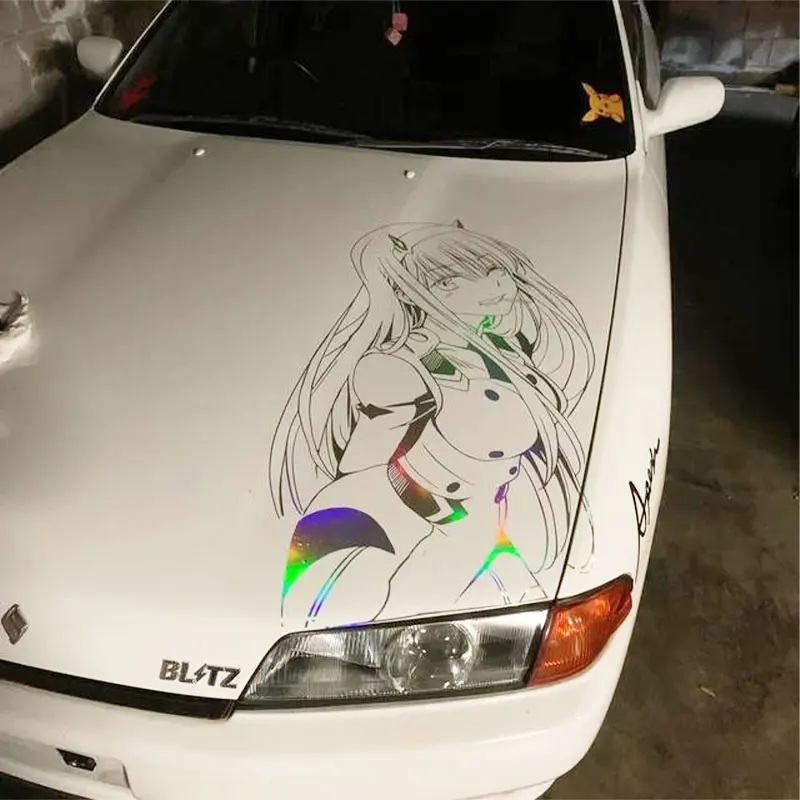 Anime Duże naklejki na samochód Naklejki Auto Części Piękna dziewczyna Okno Karoseria Dekoracja przedniej szyby Wykrojnik Naklejki winylowe — zdjęcie 4