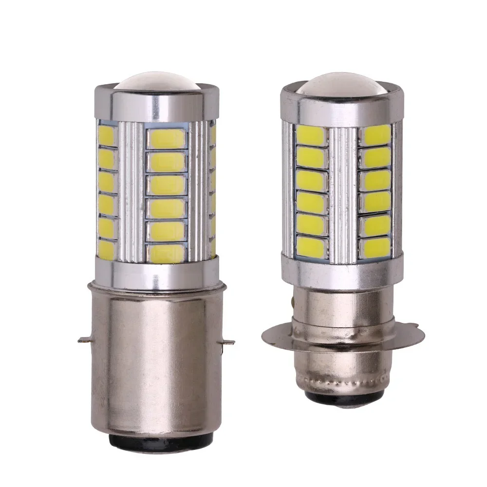 Motocicleta led farol duplo garra ba20d 5630 33 led motocicleta lâmpada de montagem longe e perto da