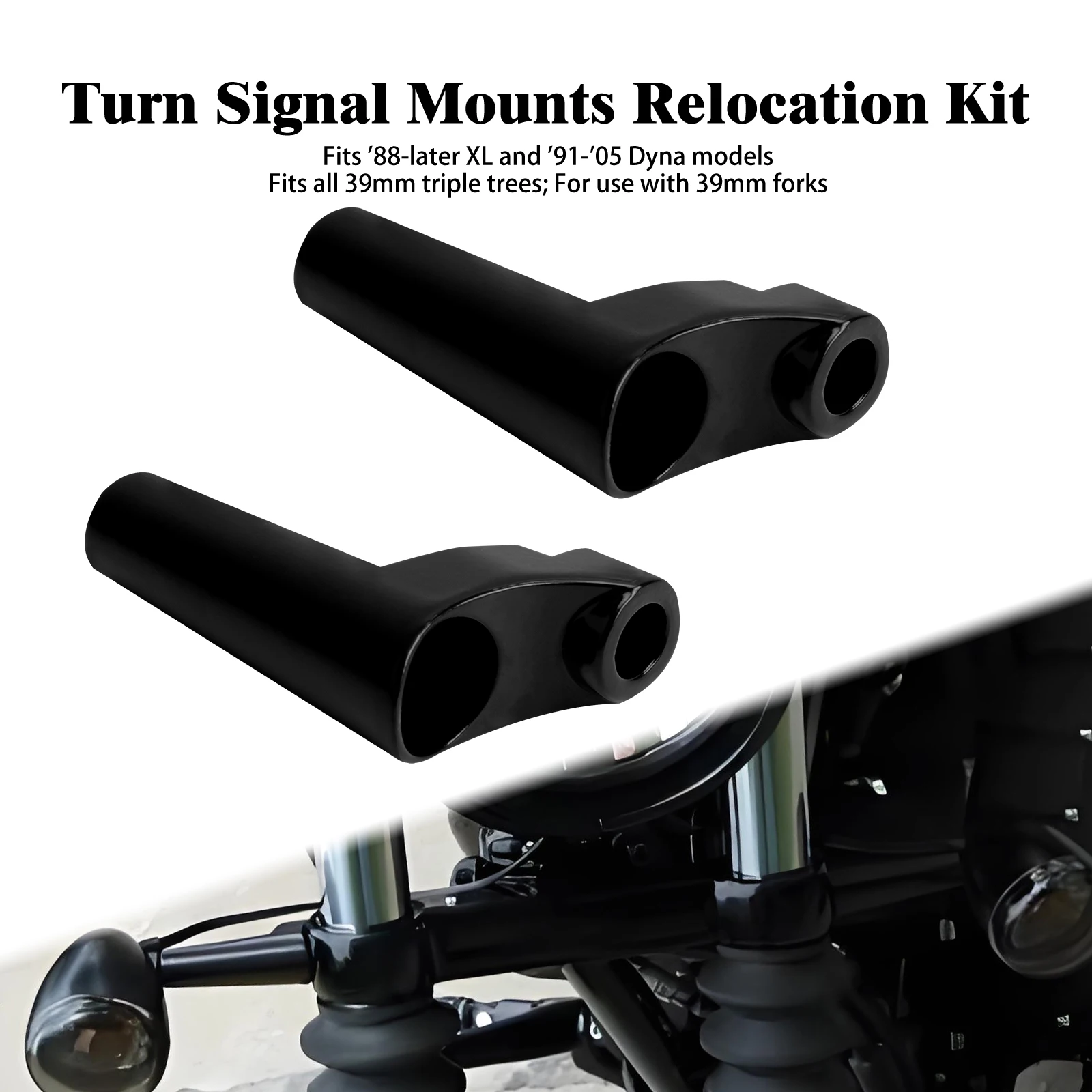 

Motorcycle Front Turn Signal Mounts Relocation Kit Fit For Harley XL 88-22 & 91-05 Dyna Models Excluding Specified Versions