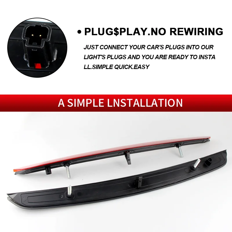 1PC LED High Mount 3rd Third Brake Light Canbus For 2006 2007 2008 2009-2014 Audi TT 8J MK II Tail Stop Warning Fog Strip Lamp view 5