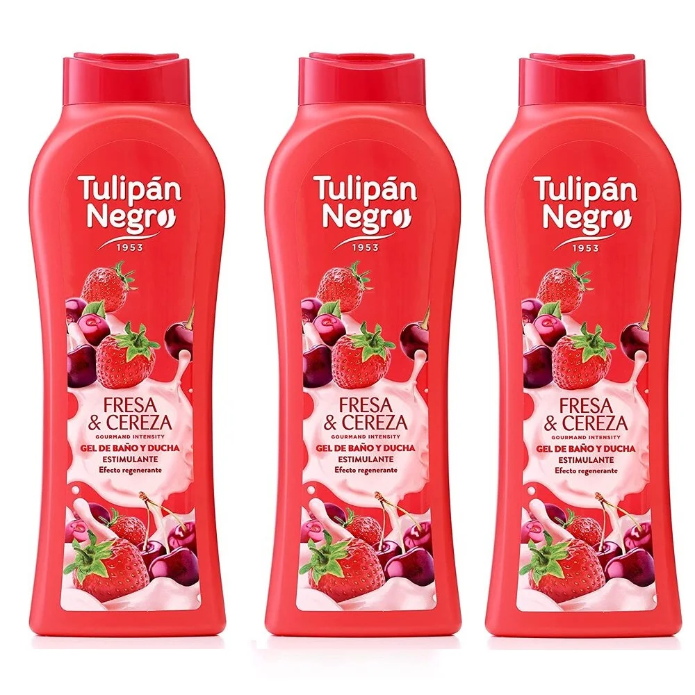 650 ML Black Strawberry Tulip Bath Gel PACK 3X650ML Shower Gel