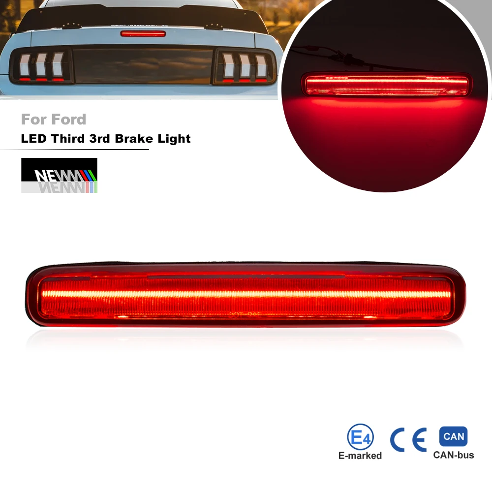 For Ford Mustang Gen5 S197 I 2005-2009 LED Tailgate Third 3rd Brake Light Replacement CHMSL 4R3Z-13A613-AA