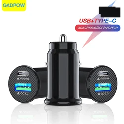 Gadpow USB Cigarette Lighter Socket 20W QC3.0 PD Type Cigar Jack High Speed Charger 12V 24V Recessed USB Socket For iPhone 13