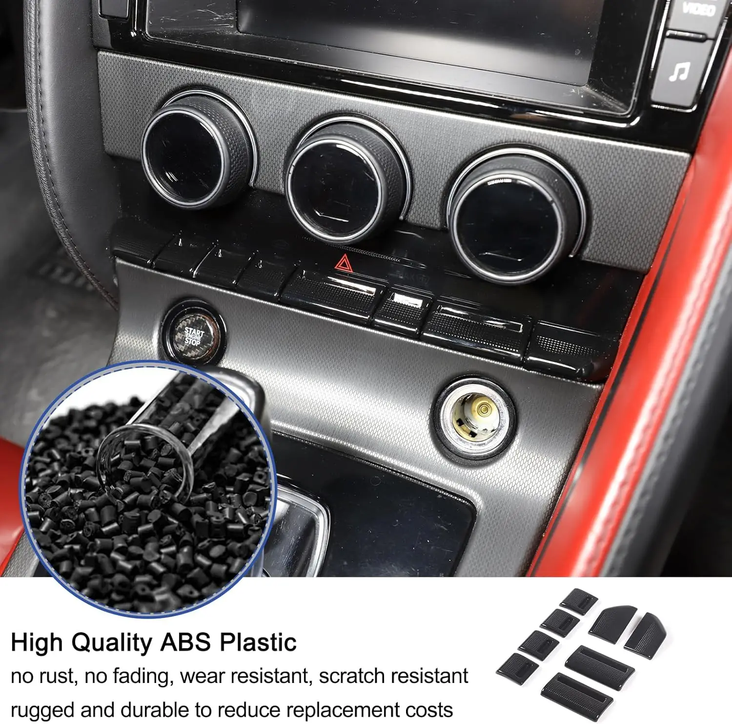 

For 2013-2024 Jaguar F-TYPE ABS Black Central Control Assembly Button Switch Cover Car Interior Accessories