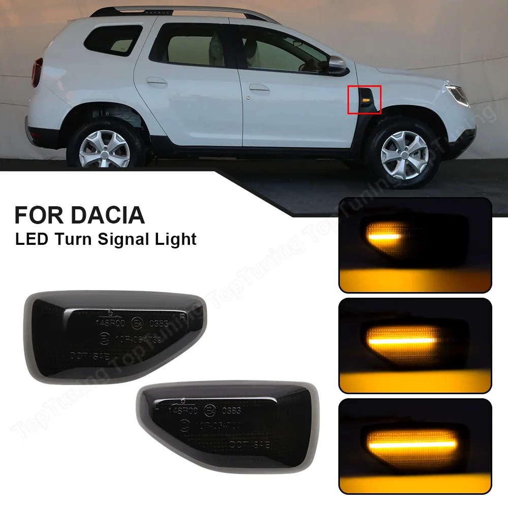 

Dynamic LED Side Marker Turn Signal Light For Dacia Logan II 2012-2019 Duster 2017-2022 Sandero II Amber Indicator Repeater Lamp