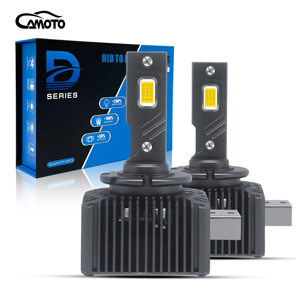 CAMOTO D1S D3S LED Headlights 60000Lm D4S D5S D2S D8S Auto Bulbs Canbus Two-sided 120W D1R D2R D3R D4R Car Lamp 1:1 Xenon HID